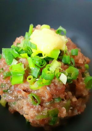 梅干しを使ったカツオのなめろう-レシピのメイン写真