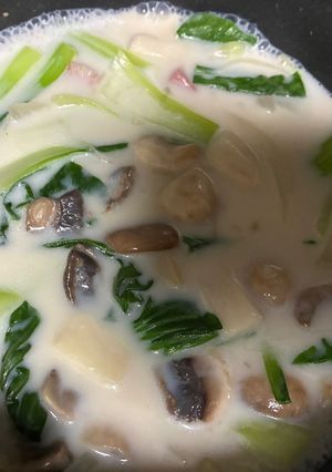 具沢山のきのこのちんげん菜のミルクスープ-レシピのメイン写真