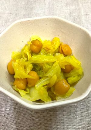ひよこ豆とキャベツのカレー炒め-レシピのメイン写真