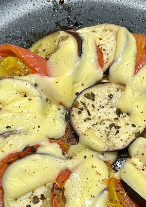 茄子とトマトのスライスチーズ焼き-レシピのメイン写真