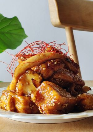 5分でエリンギ&厚揚げカリカリ焼き-レシピのメイン写真