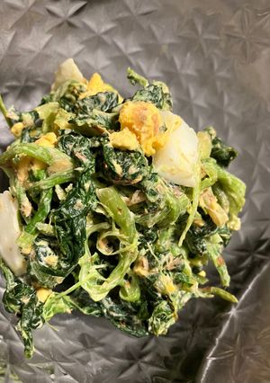 ほうれん草と卵のおかかマヨ-レシピのメイン写真