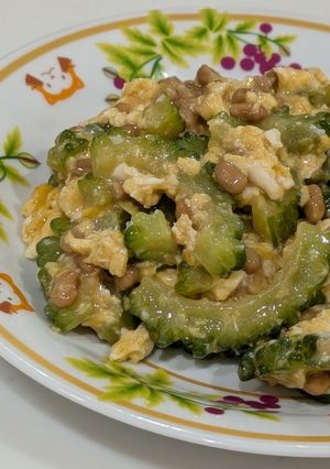 ゴーヤの炒り卵と納豆和え-レシピのメイン写真