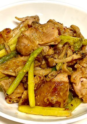 鶏肉とアスパラのマヨマスタード炒め-レシピのメイン写真