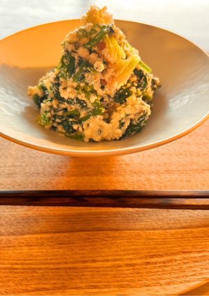 醤油麹と甘麹で簡単ほうれん草の白和え-レシピのメイン写真