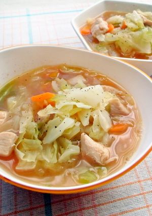 ダイエットに!キャベツと鶏胸肉のスープ-レシピのメイン写真