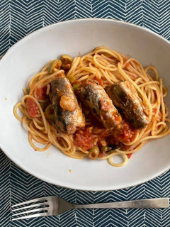 オイルサーディンの軽いトマト煮のパスタ-レシピのメイン写真
