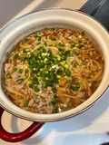 豚ひき肉とえのきの蒸し煮