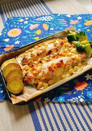 鮭とコーンのマヨチーズ焼き-レシピのメイン写真