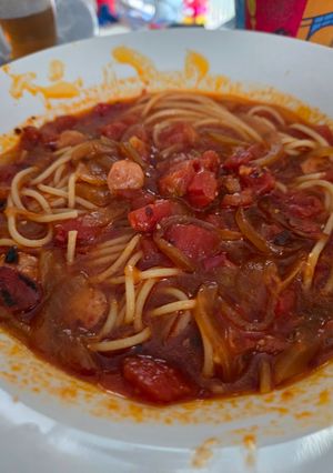 【激辛】トマトスープパスタ-レシピのメイン写真
