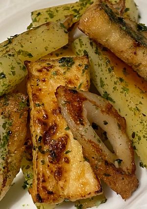 じゃがいも・ちくわのにんにく青のり炒め♤-レシピのメイン写真