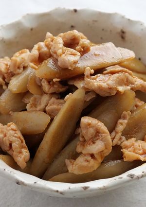 電気圧力鍋☆豚肉とごぼうのコチュジャン煮-レシピのメイン写真