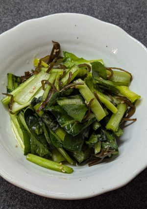 シャキっと食感が◎小松菜と塩昆布の浅漬け-レシピのメイン写真