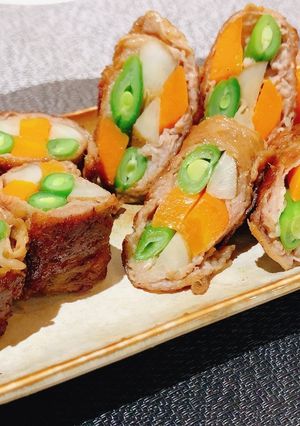 簡単!牛肉の八幡巻き-レシピのメイン写真