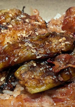 鰻丼モドキの第3弾🍆茄子豚バラで激的に模造鰻丼-レシピのメイン写真