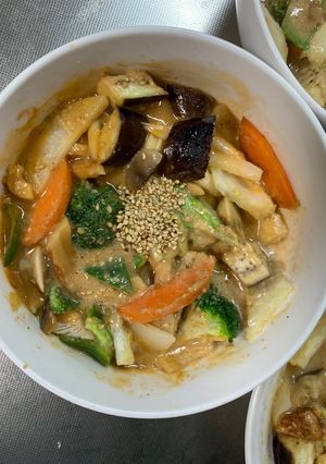 肉無チクワ簡単梅照りクリーム味野菜炒め-レシピのメイン写真