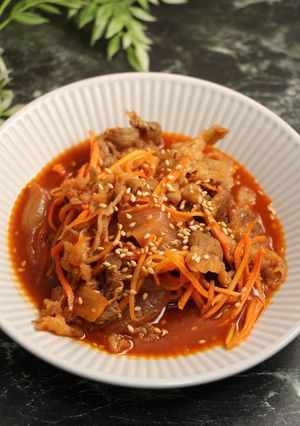 簡単！プルコギビーフ　牛丼の具リメイク-レシピのメイン写真