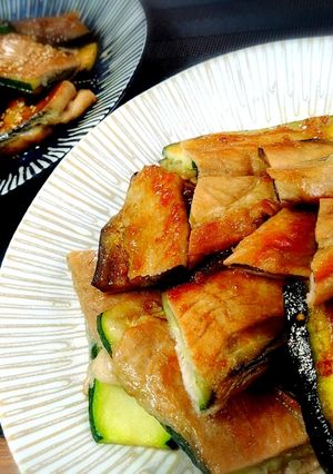 ＊ズッキーニとなすの豚肉挟み焼き＊-レシピのメイン写真