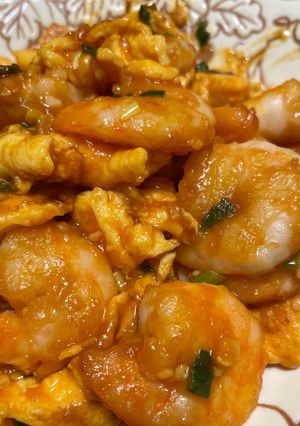 サラダ用蒸しエビで簡単！エビ玉チリ-レシピのメイン写真
