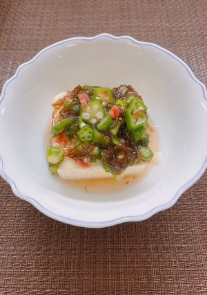 【時短】おくらの梅肉和え豆腐のせ-レシピのメイン写真
