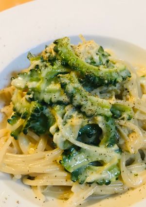 ゴーヤー＆エノキのスライスチーズパスタ-レシピのメイン写真