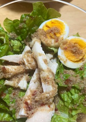 サンチュとサラダチキンごま醤油だれサラダ-レシピのメイン写真