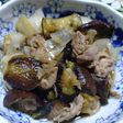 豚肉、ナス、玉ネギの砂糖醤油炒め