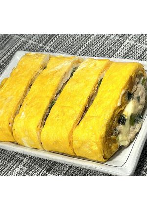 ねぎツナチーズの玉子焼き★動画あり★-レシピのメイン写真
