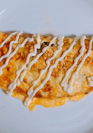 キャベツとピーマンの味噌そぼろオムレツ-レシピのメイン写真
