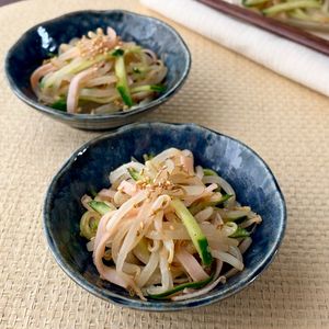 袋ごとレンジで！もやし･きゅうり･ハムのナムル