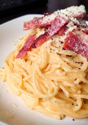 ニンニク香る！ワンパンカルボナーラ-レシピのメイン写真