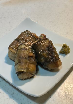 長ナスの鶏つくね巻き-レシピのメイン写真