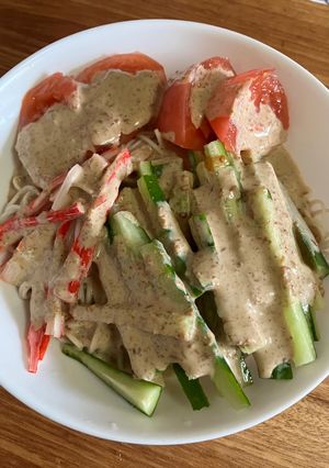 簡単美味しいサラダ素麺胡麻ダレかけ-レシピのメイン写真