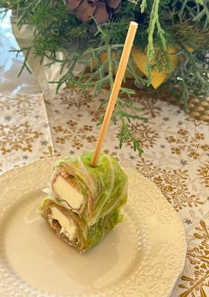 キャベツのクリスマスロール（生ハム包み）-レシピのメイン写真