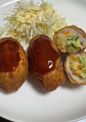 ポテトサラダの肉巻きコロッケ-レシピのメイン写真