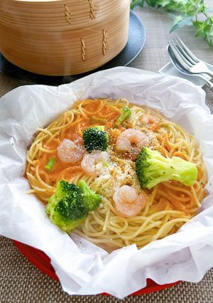 簡単もっちり!冷凍パスタのせいろ蒸し-レシピのメイン写真