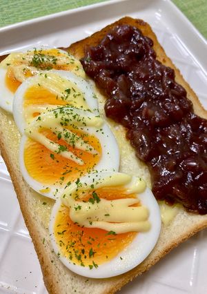 ゆで卵とあんバターのトースト♪-レシピのメイン写真