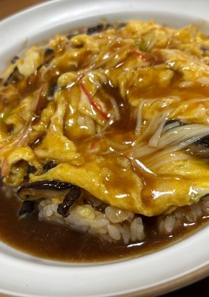 黒酢あんかけのカニカマ天津飯-レシピのメイン写真