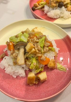 キャベツと厚揚げの甘麹炒め-レシピのメイン写真