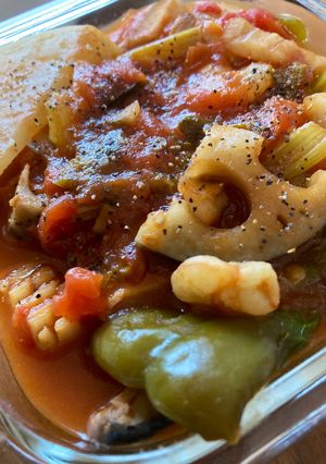 超簡単！！冷蔵庫の残り物でトマト煮込み-レシピのメイン写真