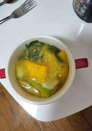 かぼちゃとチンゲン菜お味噌汁-レシピのメイン写真
