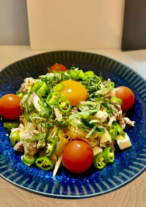 夏の薬味と青唐辛子の爽快プルコギそうめん-レシピのメイン写真