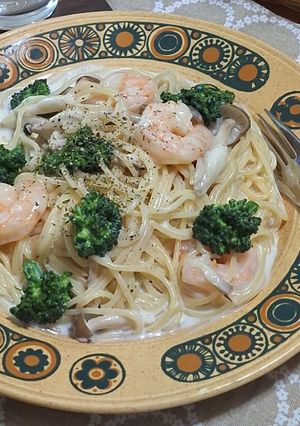 海老とブロッコリーのクリームパスタ-レシピのメイン写真