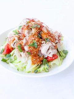旨い〜【豚しゃぶにんにくごまだれサラダ】-レシピのメイン写真
