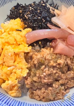 ♡お昼ご飯♡豚ひき肉とゴーヤのそぼろ丼♡-レシピのメイン写真