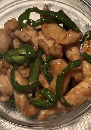 ピーマンと鶏むね肉の細切り炒め-レシピのメイン写真