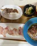 鯛1匹で昆布〆お刺身＆塩焼き煮付け鯛定食