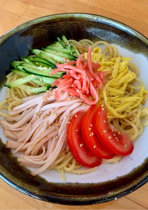 パスタで作る冷やし中華★胡麻味噌タレ-レシピのメイン写真