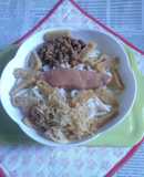 醤油うどん風冷やしうどん113納豆たらこ