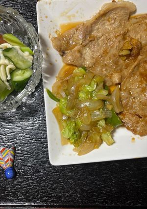 豚肉の生姜焼き、野菜炒め、サラダ-レシピのメイン写真